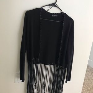 Zara cardigan | Black cardigan with fringe detail